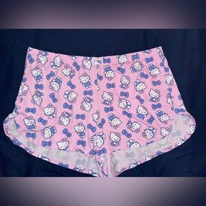 Hello Kitty Pink and Blue Patterned Pajama Shorts